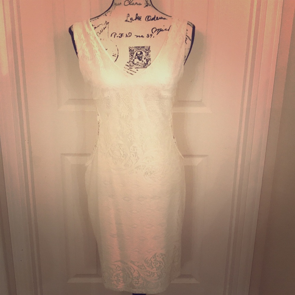 Sexy off white lace dress